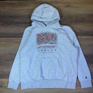 Hurley Pullover Hoodie Mens XXL Gray Graphic Sweatshirt